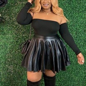 Leather skater skirt